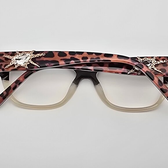 La Matta LM3138 Col. 2 Leopard White Rhinestone Cat Eye Eyeglasses Frame Italy - Picture 9 of 12